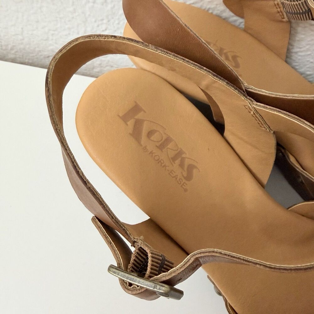 Korks by Kork-Ease Brown Leather Clog Heels Mary Jane Platform Shoes Women 10/42 - Picture 10 of 11